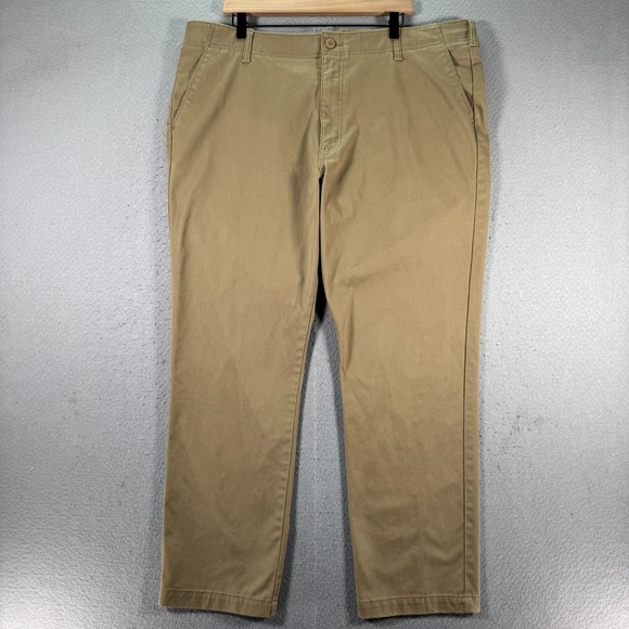 Lee Extreme Motion MVP Slim Fit Pants Mens 42x30 Brown Lightweight Elastic Waist - Picture 1 of 15
